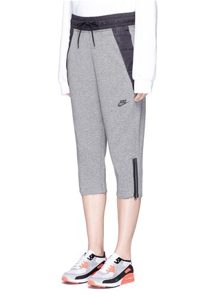 Front View - Click To Enlarge - NIKE - 'Sportswear Tech Fleece' cropped drawstring sweatpants