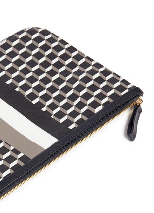 Detail View - Click To Enlarge - PIERRE HARDY - Cube stripe print large zip pouch