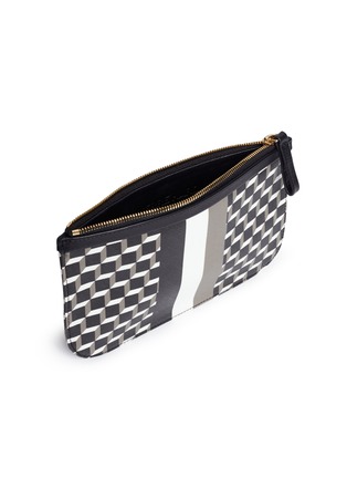 Detail View - Click To Enlarge - PIERRE HARDY - Cube stripe print small zip pouch