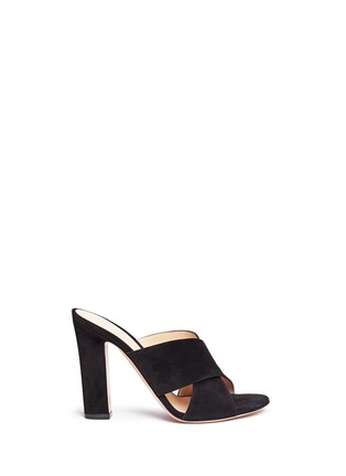 Main View - Click To Enlarge - GIANVITO ROSSI - Cross front suede mules