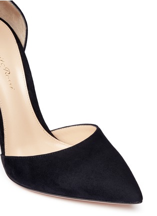 Detail View - Click To Enlarge - GIANVITO ROSSI - Ankle strap suede d'Orsay pumps