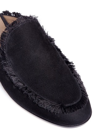 Detail View - Click To Enlarge - GIANVITO ROSSI - 'Caicos' fringed suede mules