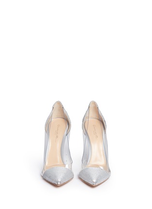 Front View - Click To Enlarge - GIANVITO ROSSI - 'Palladium Plexi' clear PVC sequin pumps