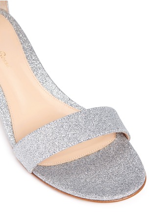 Detail View - Click To Enlarge - GIANVITO ROSSI - 'Portofino' coarse glitter block heel sandals