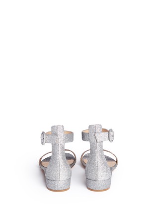 Back View - Click To Enlarge - GIANVITO ROSSI - 'Portofino' coarse glitter block heel sandals