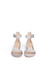 Front View - Click To Enlarge - GIANVITO ROSSI - 'Portofino' coarse glitter block heel sandals