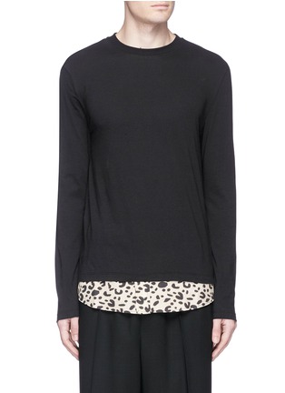 Main View - Click To Enlarge - MC Q - Leopard print hem long sleeve T-shirt