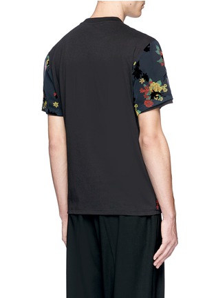 Back View - Click To Enlarge - MC Q - Floral print chiffon front cotton T-shirt