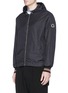 Front View - Click To Enlarge - MC Q - Contrast stripe cuff zip hoodie