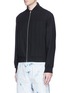 Front View - Click To Enlarge - MC Q - Pleated virgin wool twill blouson jacket