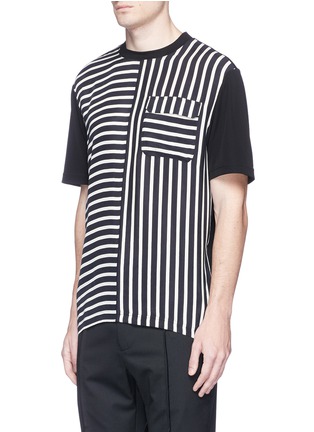 Front View - Click To Enlarge - MC Q - Bemberg stripe front crepe T-shirt