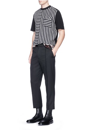Figure View - Click To Enlarge - MC Q - Bemberg stripe front crepe T-shirt