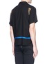 Back View - Click To Enlarge - 73088 - Leopard print shoulder tencel Cuban shirt