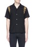 Main View - Click To Enlarge - 73088 - Leopard print shoulder tencel Cuban shirt