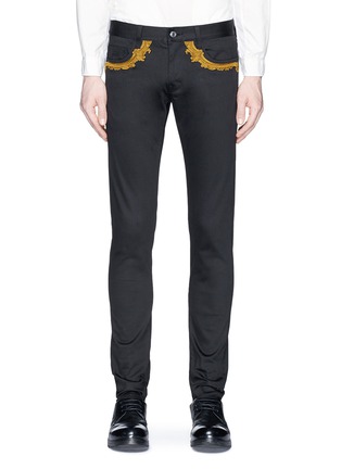Main View - Click To Enlarge - 73088 - Decorative embroidered slim fit pants