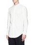 Front View - Click To Enlarge - SONG FOR THE MUTE - Mandarin collar cotton shirt