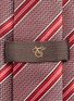 Detail View - Click To Enlarge - CANALI - Satin regimental stripe silk geometric jacquard tie