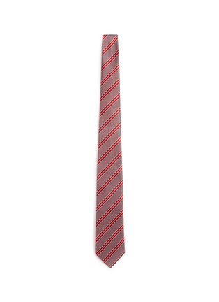 Main View - Click To Enlarge - CANALI - Satin regimental stripe silk geometric jacquard tie