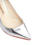 Detail View - Click To Enlarge - SOPHIA WEBSTER - 'Coco Flamingo' metallic mirror leather pumps