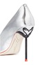 Detail View - Click To Enlarge - SOPHIA WEBSTER - 'Coco Flamingo' metallic mirror leather pumps