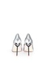Back View - Click To Enlarge - SOPHIA WEBSTER - 'Coco Flamingo' metallic mirror leather pumps