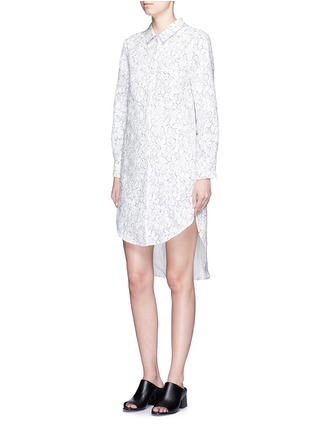 Figure View - Click To Enlarge - CHICTOPIA - Floral guipure lace shirt dress