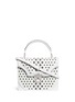 Main View - Click To Enlarge - ALEXANDER MCQUEEN - Crystal clasp eyelet effect perforated leather satchel