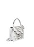 Figure View - Click To Enlarge - ALEXANDER MCQUEEN - Crystal clasp eyelet effect perforated leather satchel
