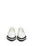 Front View - Click To Enlarge - ALEXANDER MCQUEEN - Woven trim leather creeper shoes