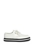 Main View - Click To Enlarge - ALEXANDER MCQUEEN - Woven trim leather creeper shoes