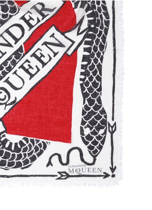 Detail View - Click To Enlarge - ALEXANDER MCQUEEN - Logo snake tattoo print silk-modal scarf