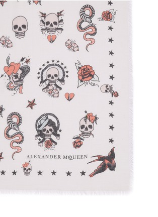 Detail View - Click To Enlarge - ALEXANDER MCQUEEN - Skull tattoo modal-silk scarf