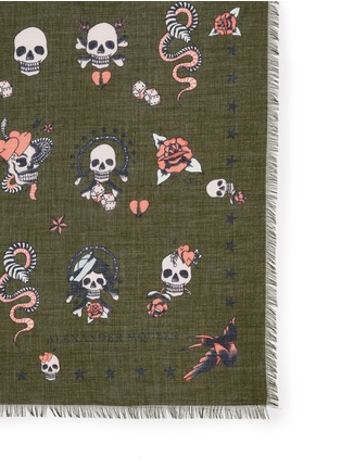 Detail View - Click To Enlarge - ALEXANDER MCQUEEN - Skull tattoo modal-silk scarf