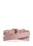 Back View - Click To Enlarge - ALEXANDER MCQUEEN - Skull charm double wrap leather bracelet