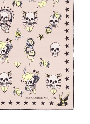 Detail View - Click To Enlarge - ALEXANDER MCQUEEN - Skull tattoo silk scarf