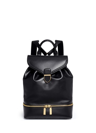 Main View - Click To Enlarge - ALEXANDER MCQUEEN - Drawstring top flap leather backpack