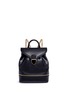 Main View - Click To Enlarge - ALEXANDER MCQUEEN - Small chain strap drawstring leather backpack