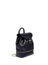 Figure View - Click To Enlarge - ALEXANDER MCQUEEN - Small chain strap drawstring leather backpack