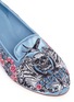 Detail View - Click To Enlarge - ALEXANDER MCQUEEN - Poppy skull embroidery Duchesse satin flats