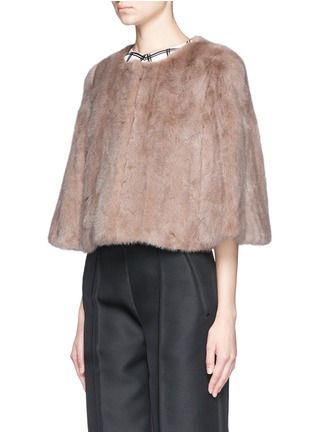 Front View - Click To Enlarge - YVES SALOMON - Cropped mink fur cape