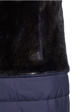 Detail View - Click To Enlarge - YVES SALOMON - Detachable nylon panel mink fur coat