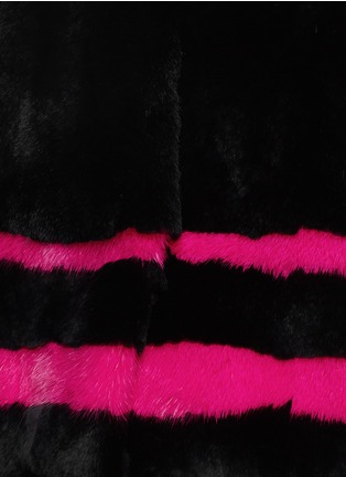 Detail View - Click To Enlarge - YVES SALOMON - Mink stripe rabbit fur jacket