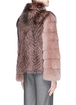 Back View - Click To Enlarge - YVES SALOMON - Mink sleeve fox fur jacket