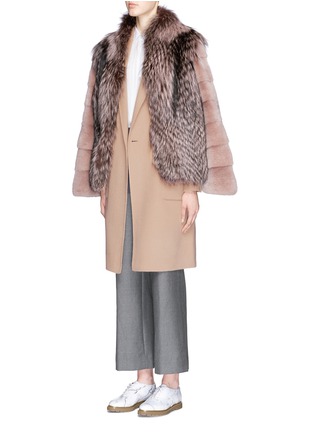 Figure View - Click To Enlarge - YVES SALOMON - Mink sleeve fox fur jacket