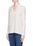 Front View - Click To Enlarge - FRAME - 'Le High Low Popover' stripe tunic shirt