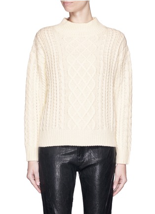 FRAME DENIM - 'Le Cable' wool-yak blend sweater | White Sweater ...