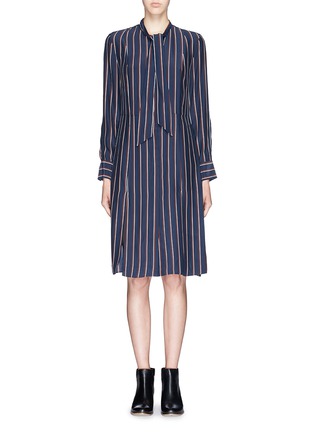 Main View - Click To Enlarge - FRAME - 'Le Shirt Tie' stripe silk dress