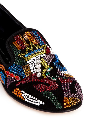 Detail View - Click To Enlarge - 73426 - 'Dalila' rhinestone bead suede slip-ons
