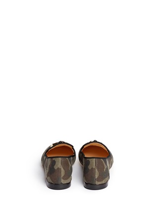 Back View - Click To Enlarge - 73426 - 'Dalila' camouflage print canvas slip-ons