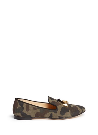 Main View - Click To Enlarge - 73426 - 'Dalila' camouflage print canvas slip-ons
